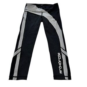 SoulCycle Cropped Leggings with Logo on Leg S athletic biking cycling